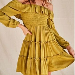 Off-the-Shoulder Tiered Mini Dress